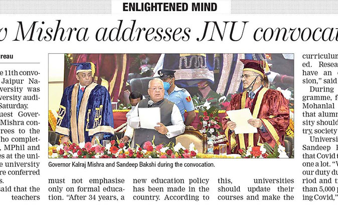 Guv Mishra addresses JNU convocation